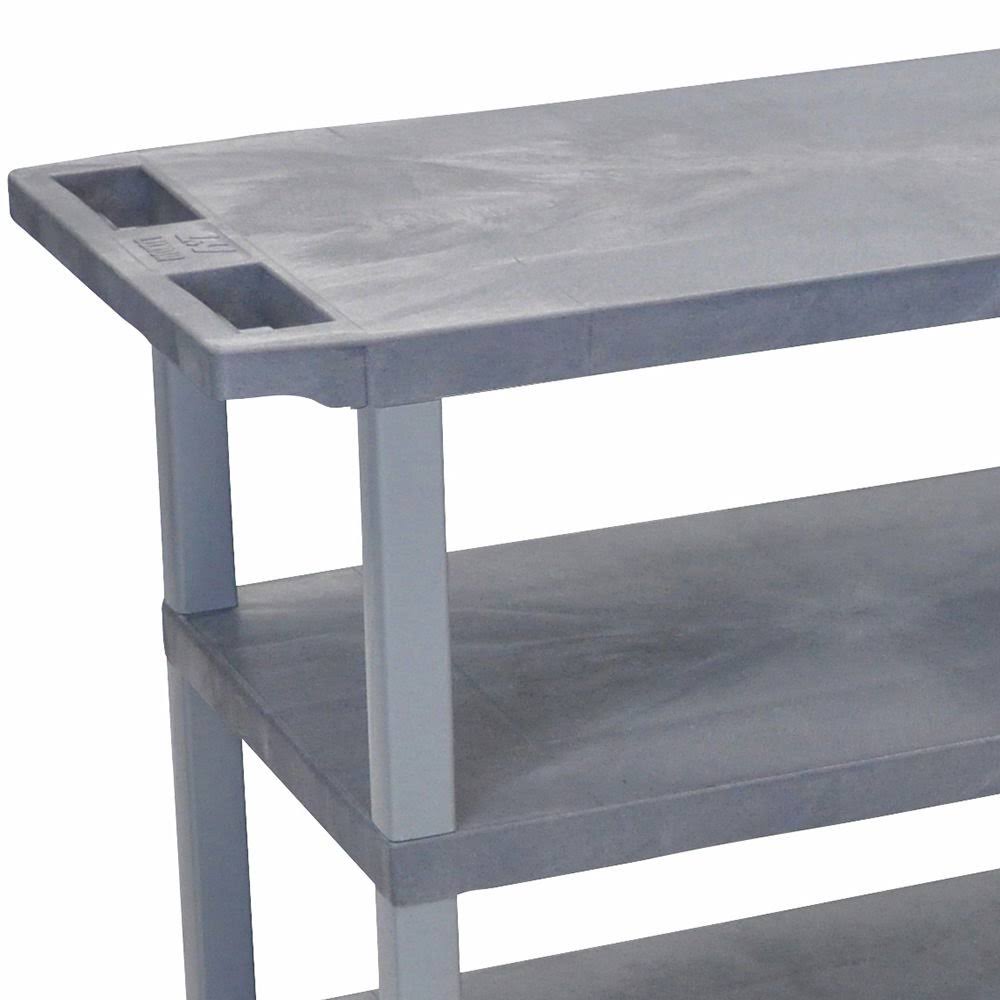Gray 3 Flat Shelves Cart X20719