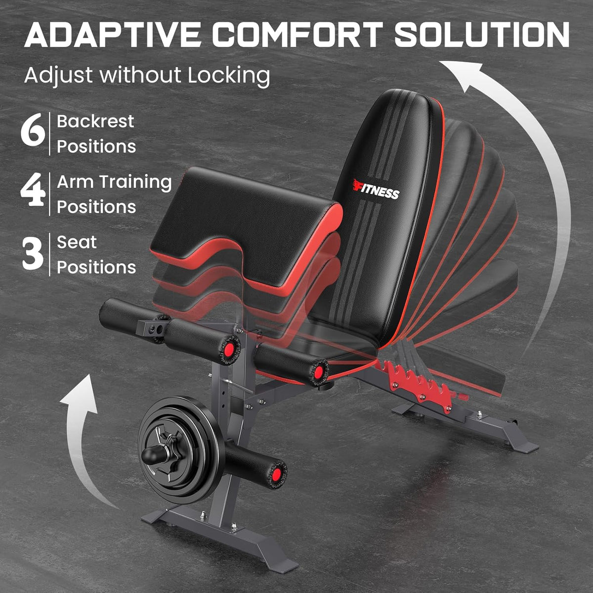 800lbs Load Adjustable Weight Bench with Leg Extension and Preacher Pad Q592175