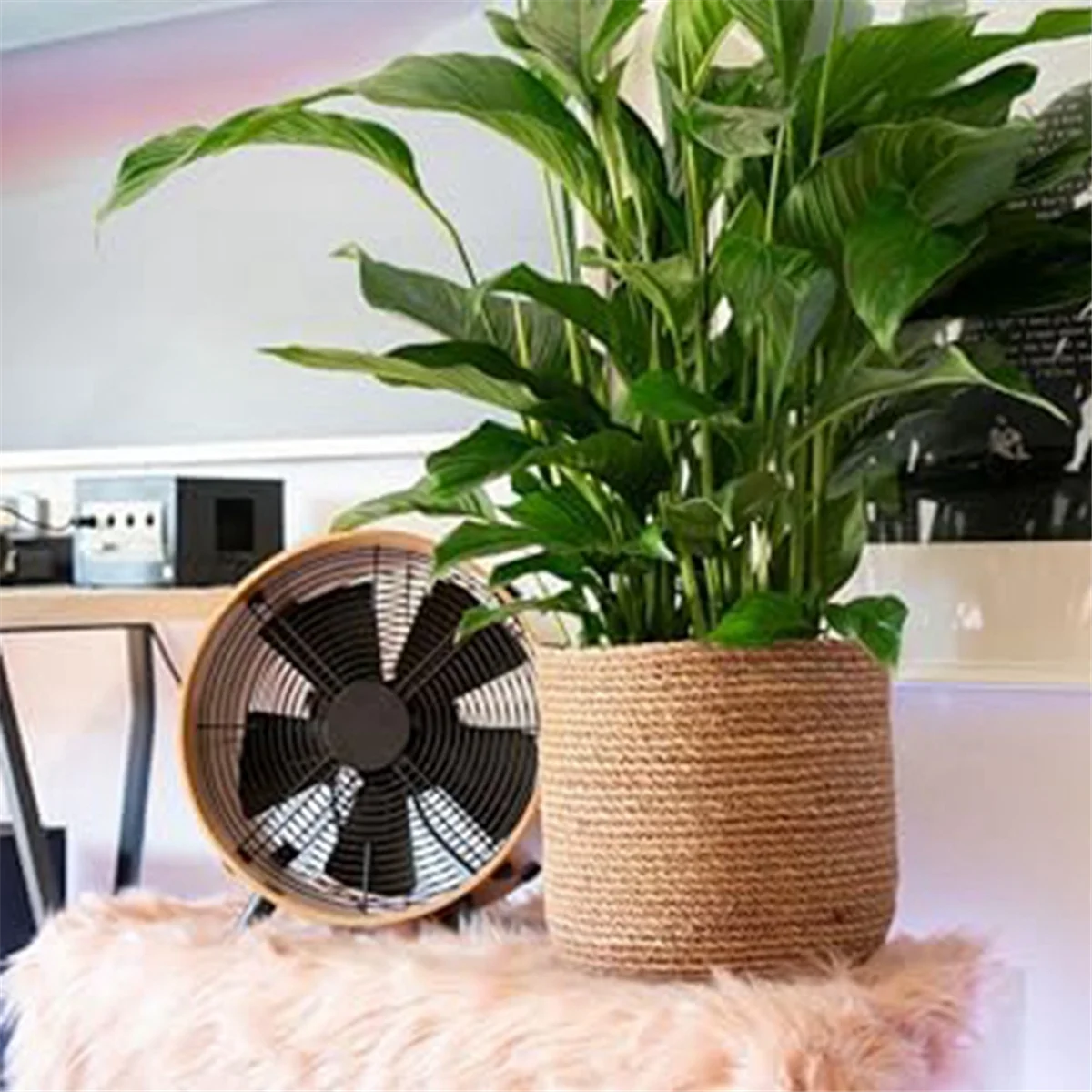 Seagrass Woven Plant Pot with Plastic Film Insert W175