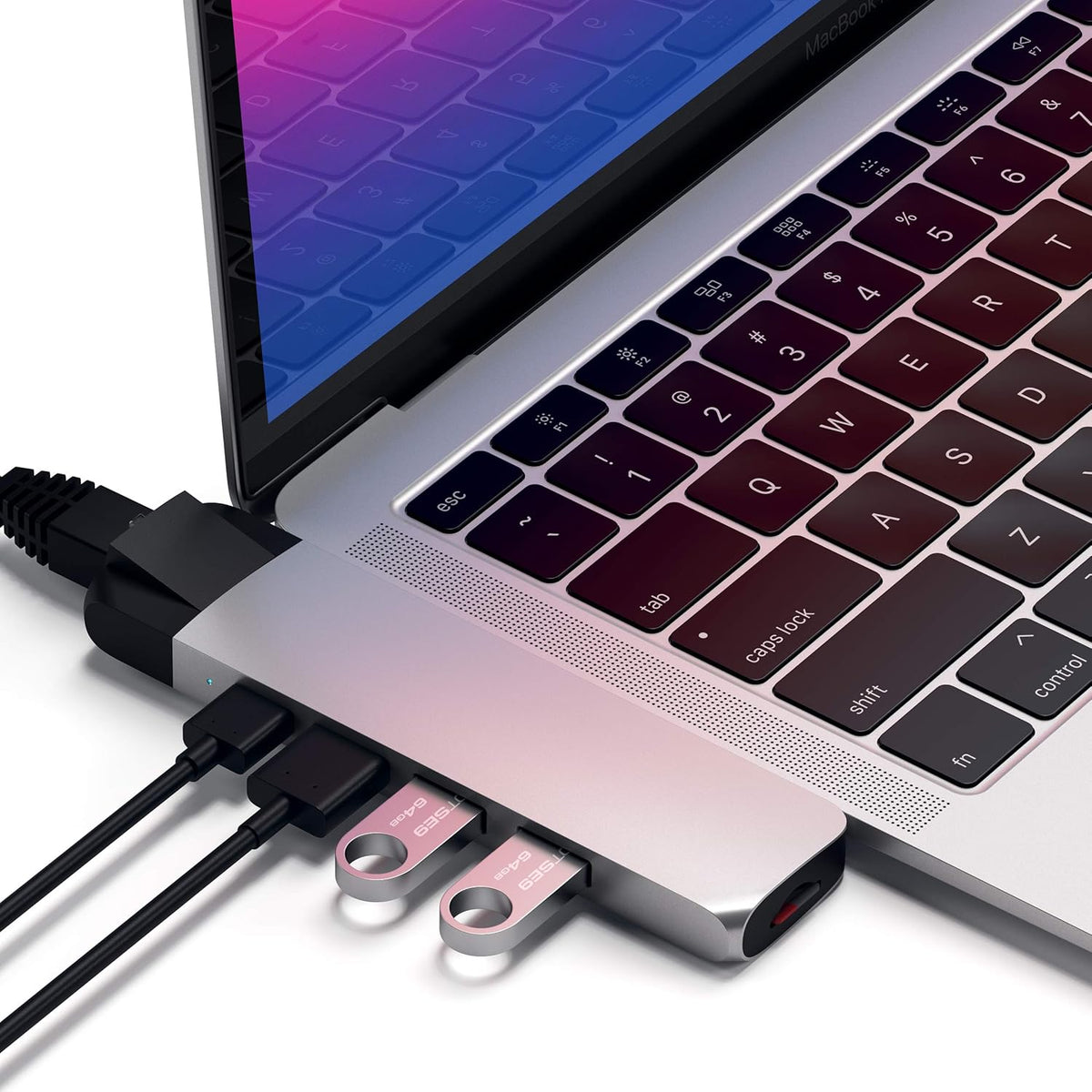 Aluminum Type-C Hub Adapter with Ethernet, 4K HDMI, USB-C PD, USB 3.0, Micro SD Card Slot U8891
