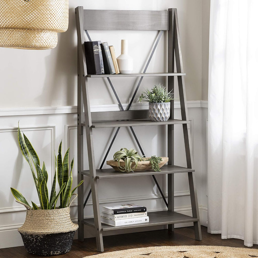 Brown 4 Shelves Wood Bookcase M9586
