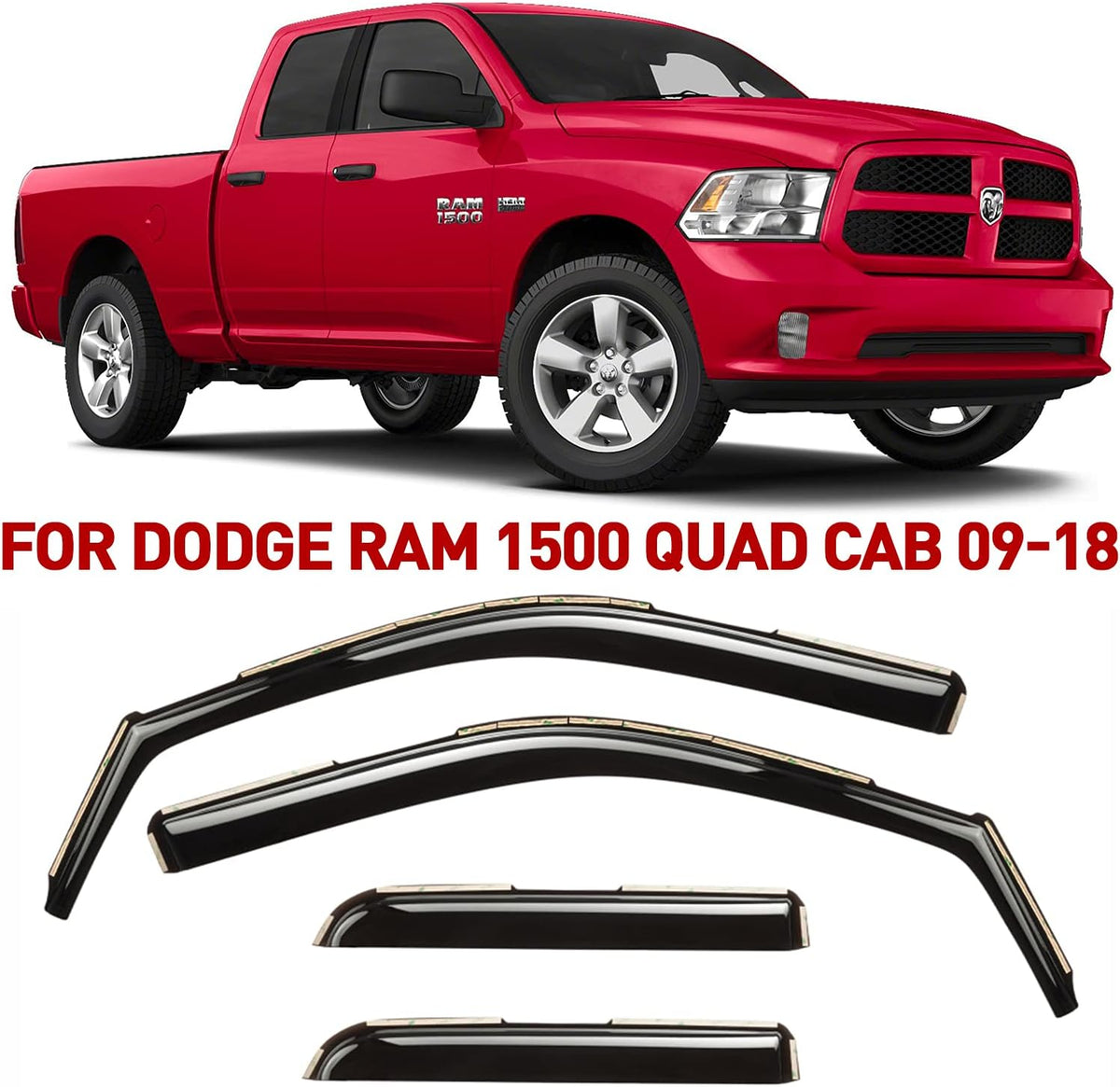 In-Channel Rain Guards for Trucks 4Pieces B91064