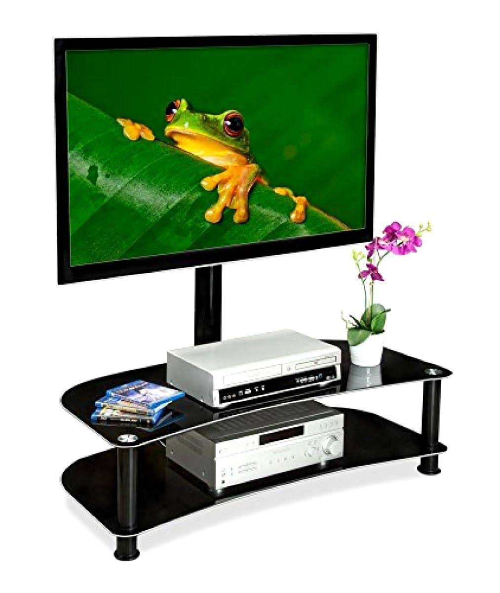 Floor TV Stand with Glass Shelves V5167