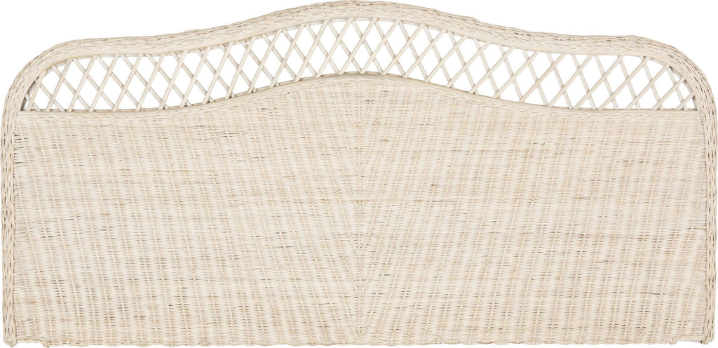 White Washed Rattan Headboard King I463