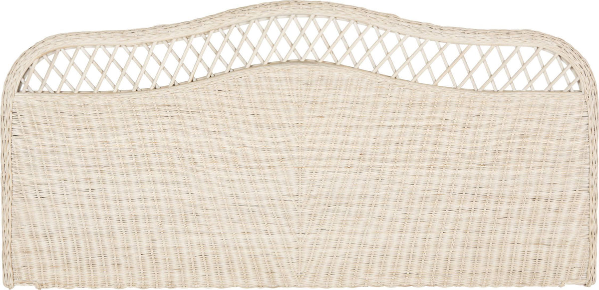 White Washed Rattan Headboard King I463