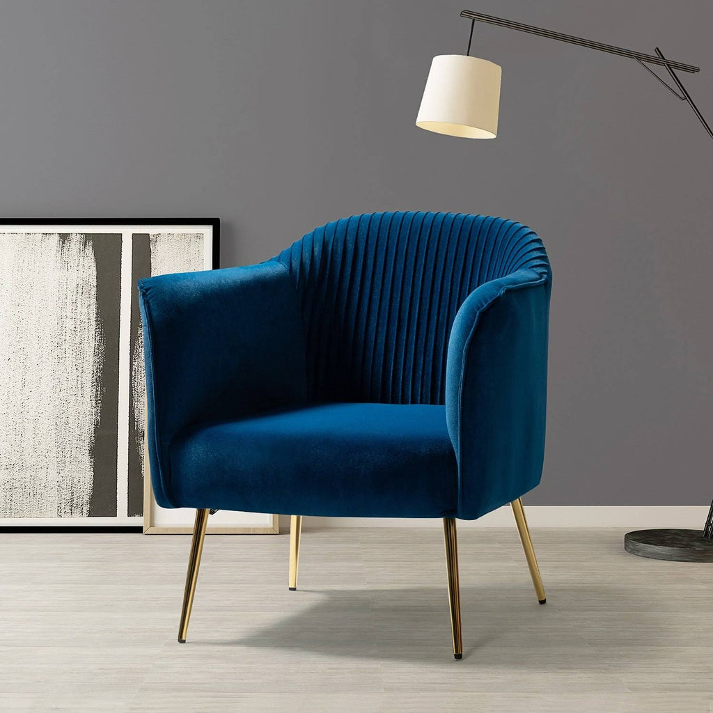Navy Upholstered Barrel Chair N60001