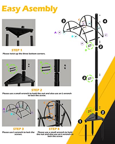 Black Metal Garden Hose Holder Stake E2669