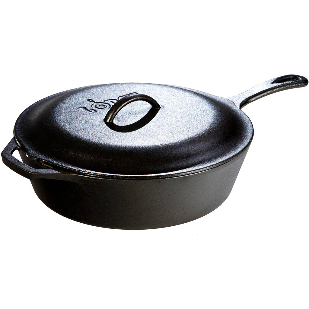 5 Quart Cast Iron Covered Deep Skillet Z585