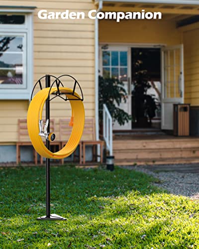 Black Metal Garden Hose Holder Stake E2669