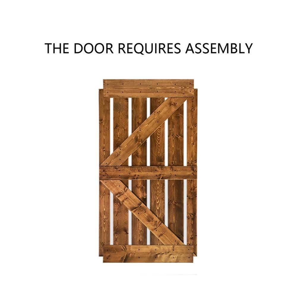36 in. x 84 in. Gray Stained Knotty Pine Wood Interior Sliding Barn Door with Hardware Kit I1038