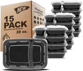 15 Pack 2 Compartment BPA Free Food Storage Containers with Lids E412851