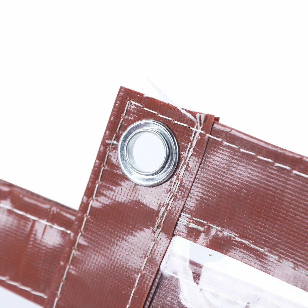Brown PVC Clear Awning Canopy Curtain Enclosure Tarpaulin F37825