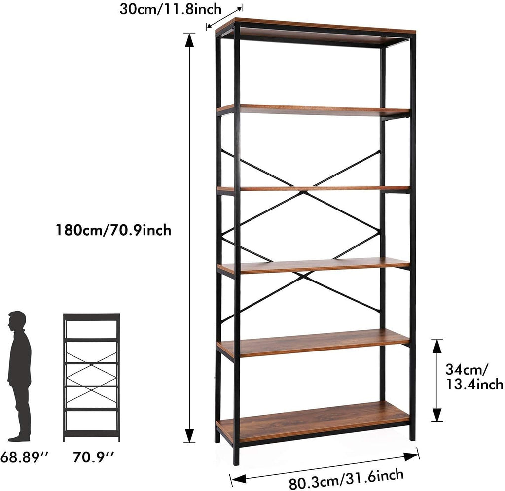 5 Shelf Tall Bookcase N114