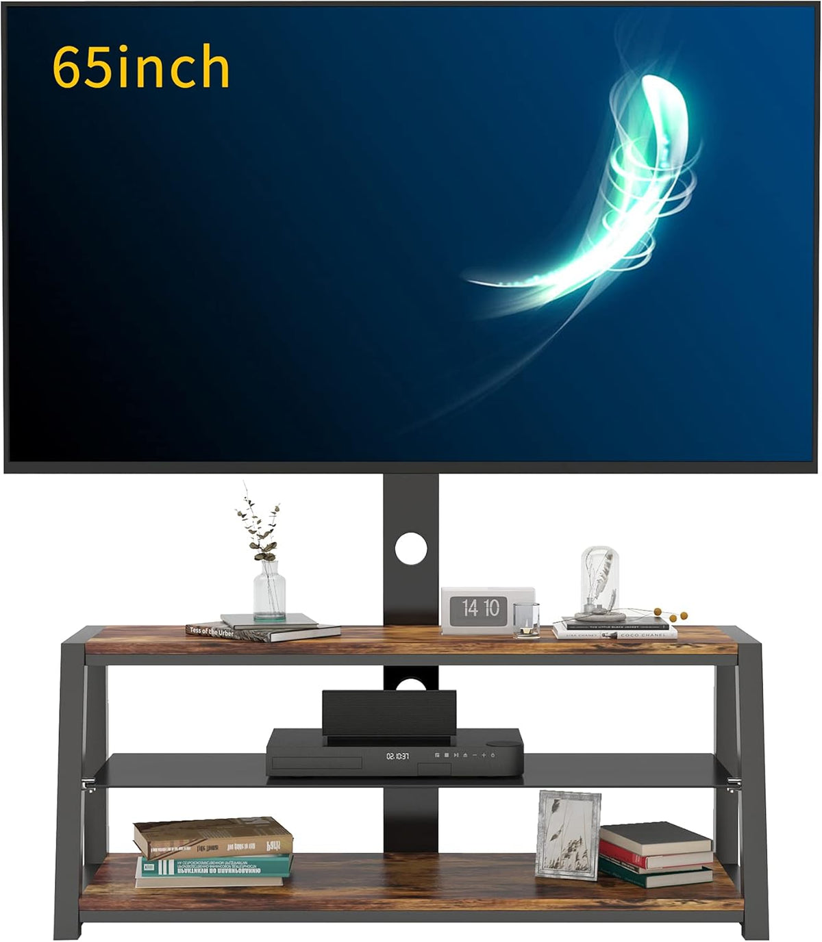 Wood Swivel TV Stand with Cable Management D49856