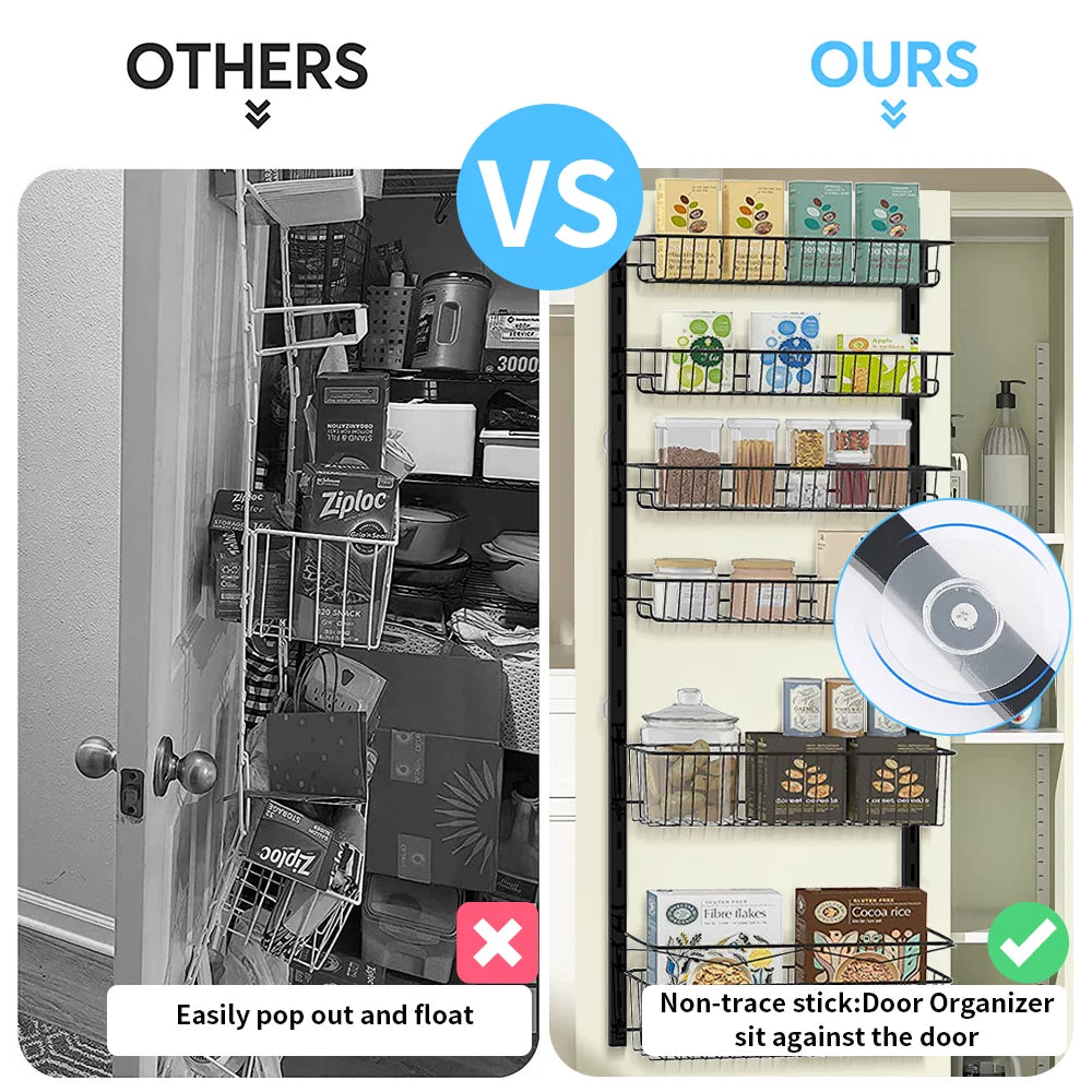 6-Tier Adjustable Metal Over The Door Pantry Organizer E961678
