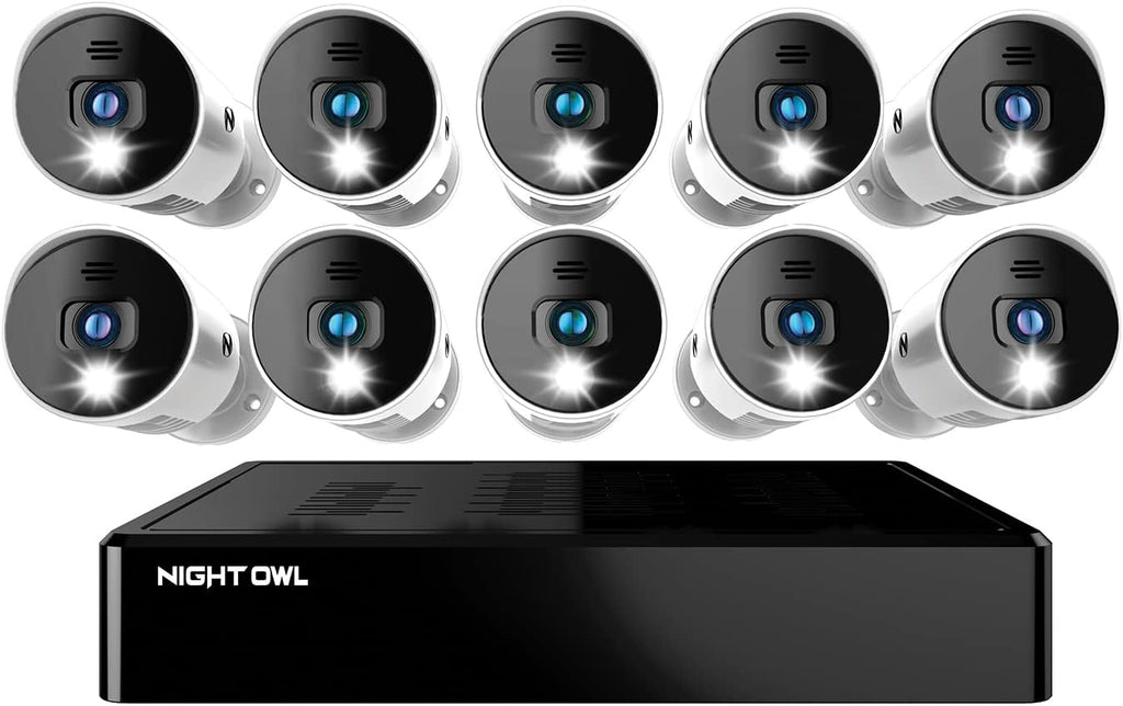 16 Channel Bluetooth Video Home Security Camera System with 12 Wired 1080p HD Indoor/Outdoor Spotlight Cameras with Audio and 1TB Hard Drive U7247