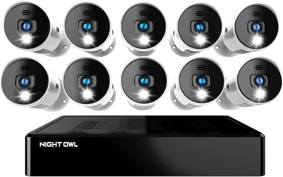 16 Channel Bluetooth Video Home Security Camera System with 12 Wired 1080p HD Indoor/Outdoor Spotlight Cameras with Audio and 1TB Hard Drive U7247