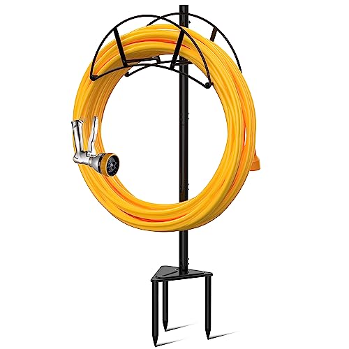 Black Metal Garden Hose Holder Stake E2669
