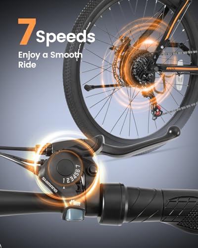 26'' Peak 500W Brushless Motor Ebike, 20MPH 40Miles 360Wh Removable Battery 7-Speed Electric Mountain Bike G339
