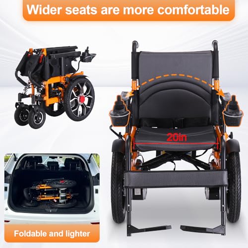 Foldable Electric Wheelchair with Dual Motor, Supports up to 330 lbs J899