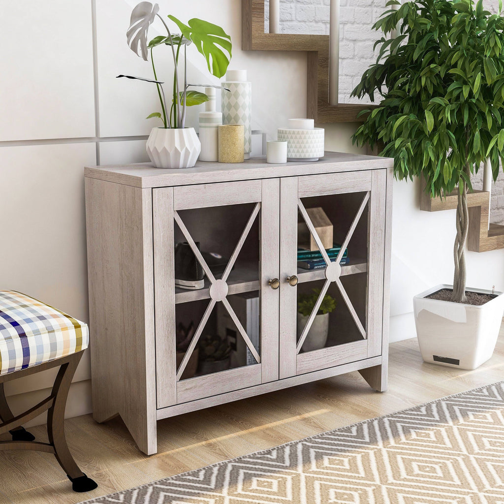 White Oak Accent Cabinet with 1-Shelf N477