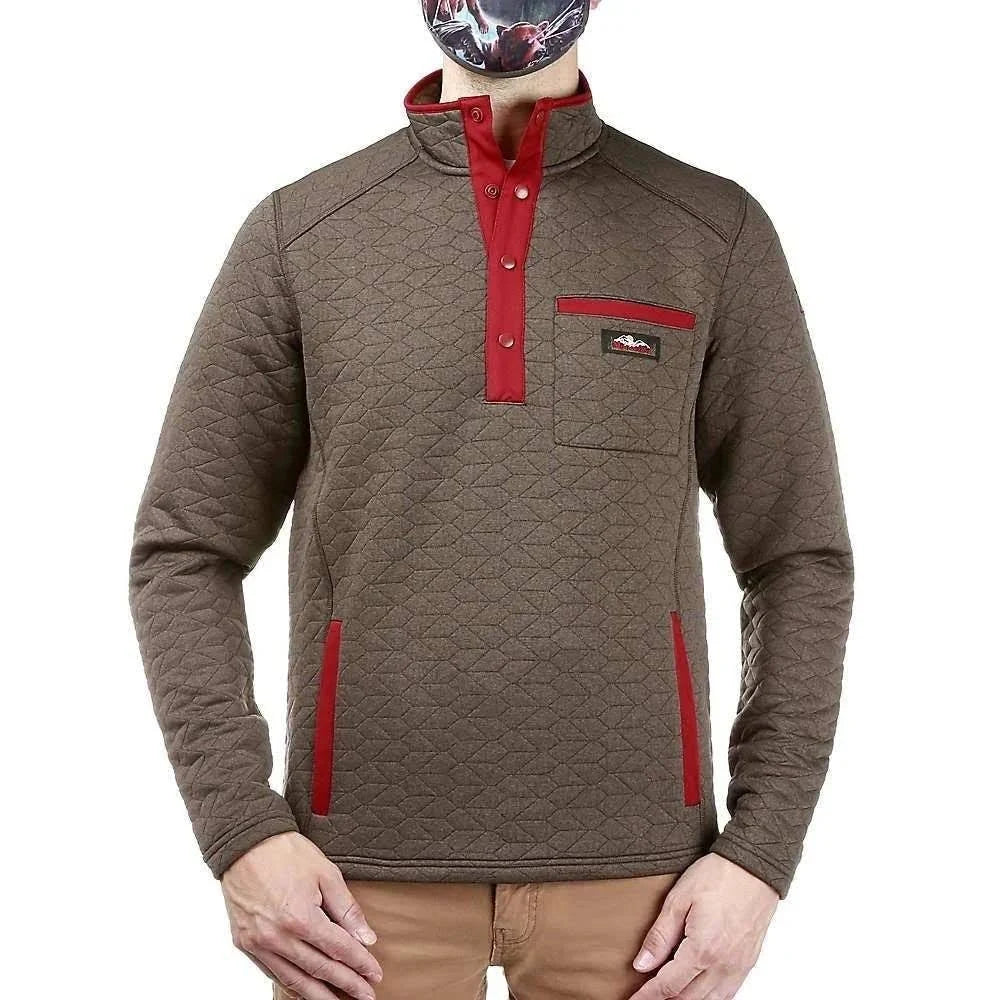 Medium Brown Quilted Snap Pullover P65346