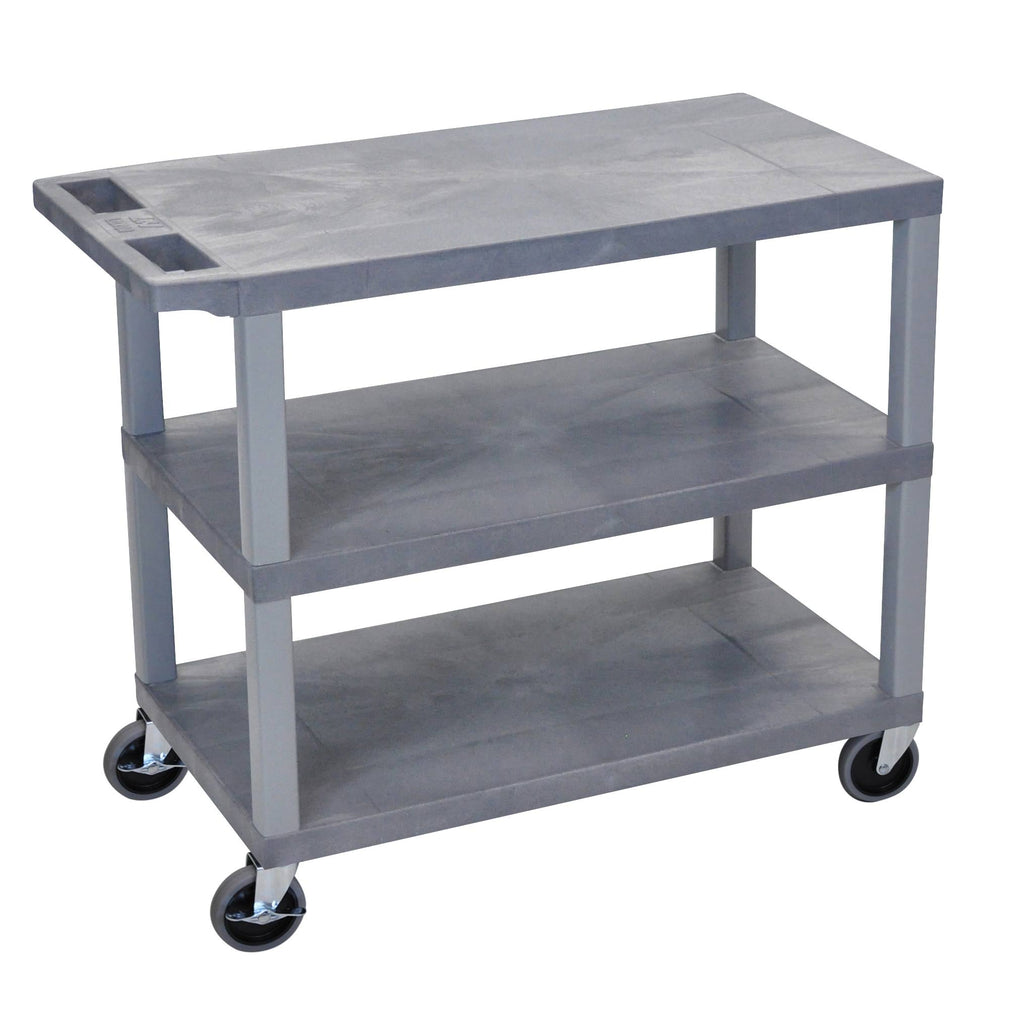 Gray 3 Flat Shelves Cart X20719