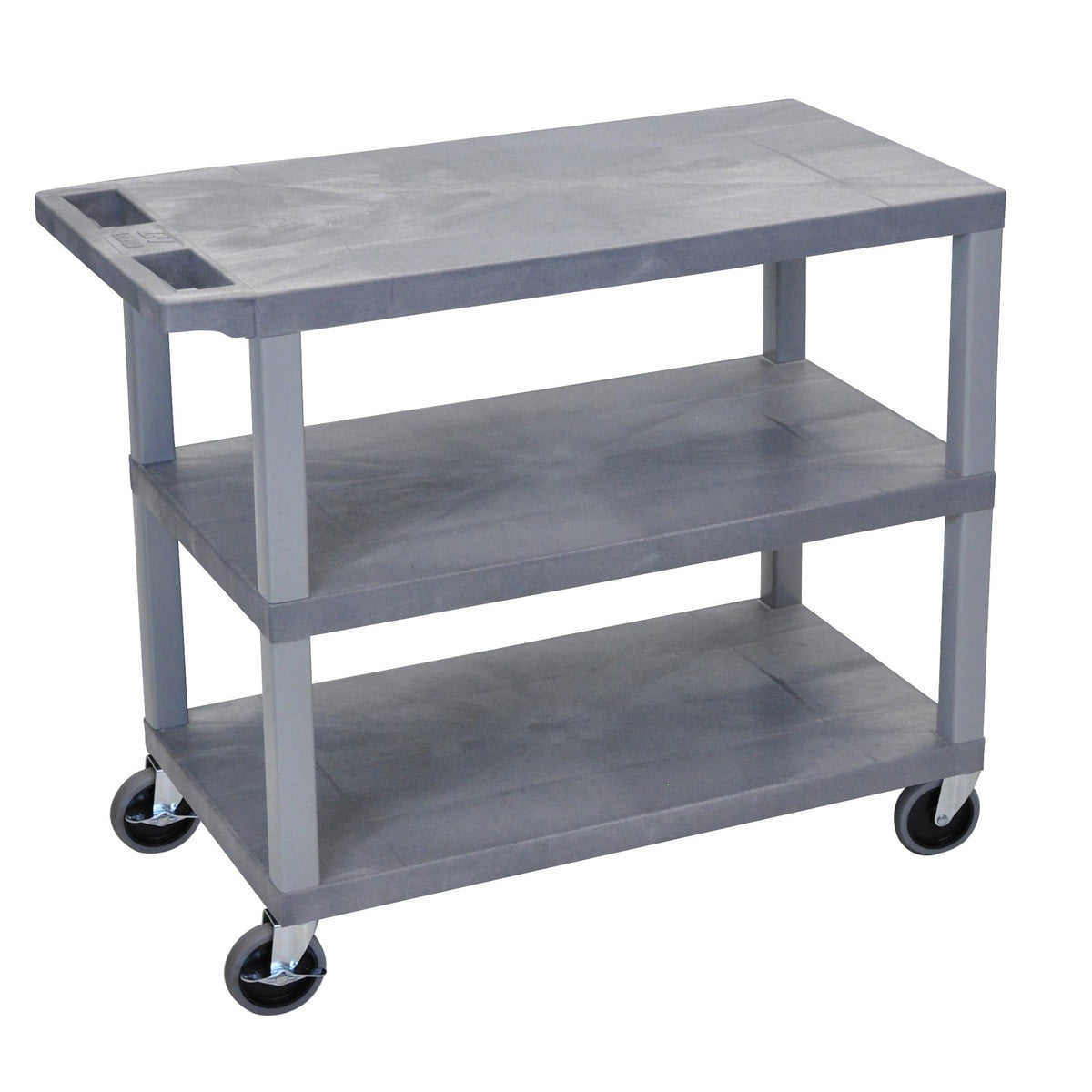 Gray 3 Flat Shelves Cart X20719
