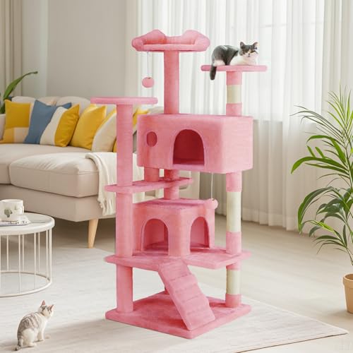 Dark Grey Multi-Level Cat Tree with 2 Condos and Scratching Posts V631
