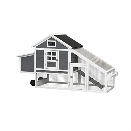 Large Wooden Chicken Coop with Wheels G886
