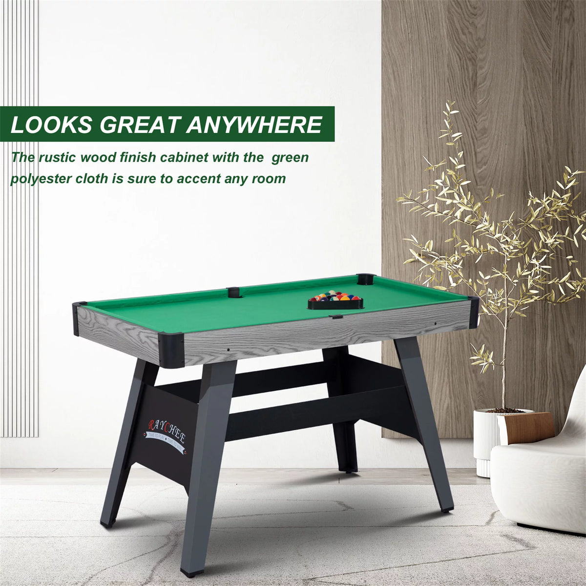 4-Ft Portable Mini Billiard Table with 2 Cue Sticks and Full Set of Balls K39882