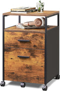 2 Drawer Wood File Cabinet with Storage Shelf N504