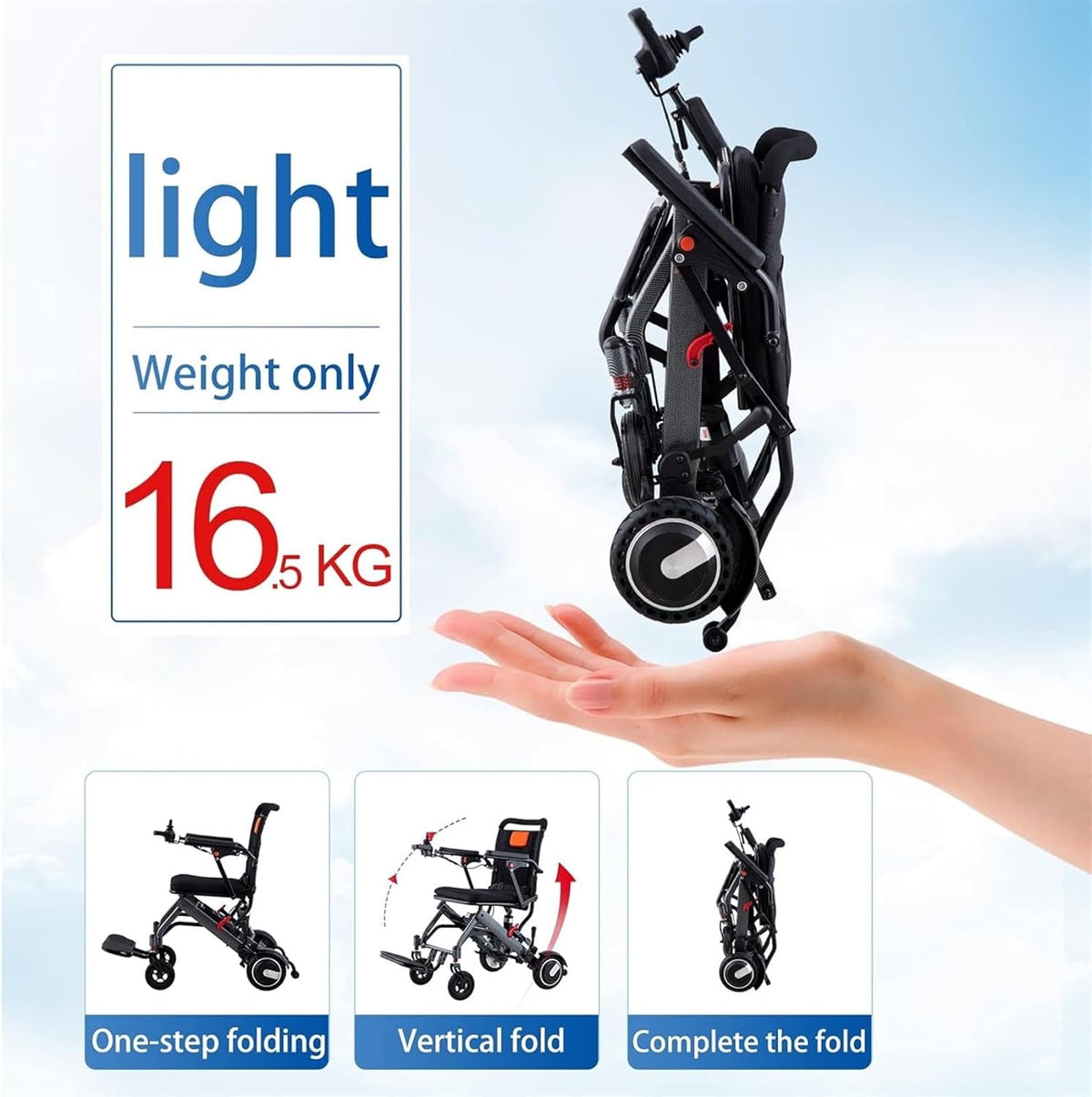 Foldable Electric Wheelchair, 36 Lbs, All Terrain I738