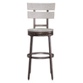 Distressed White Metal Swivel Bar Stool B55015