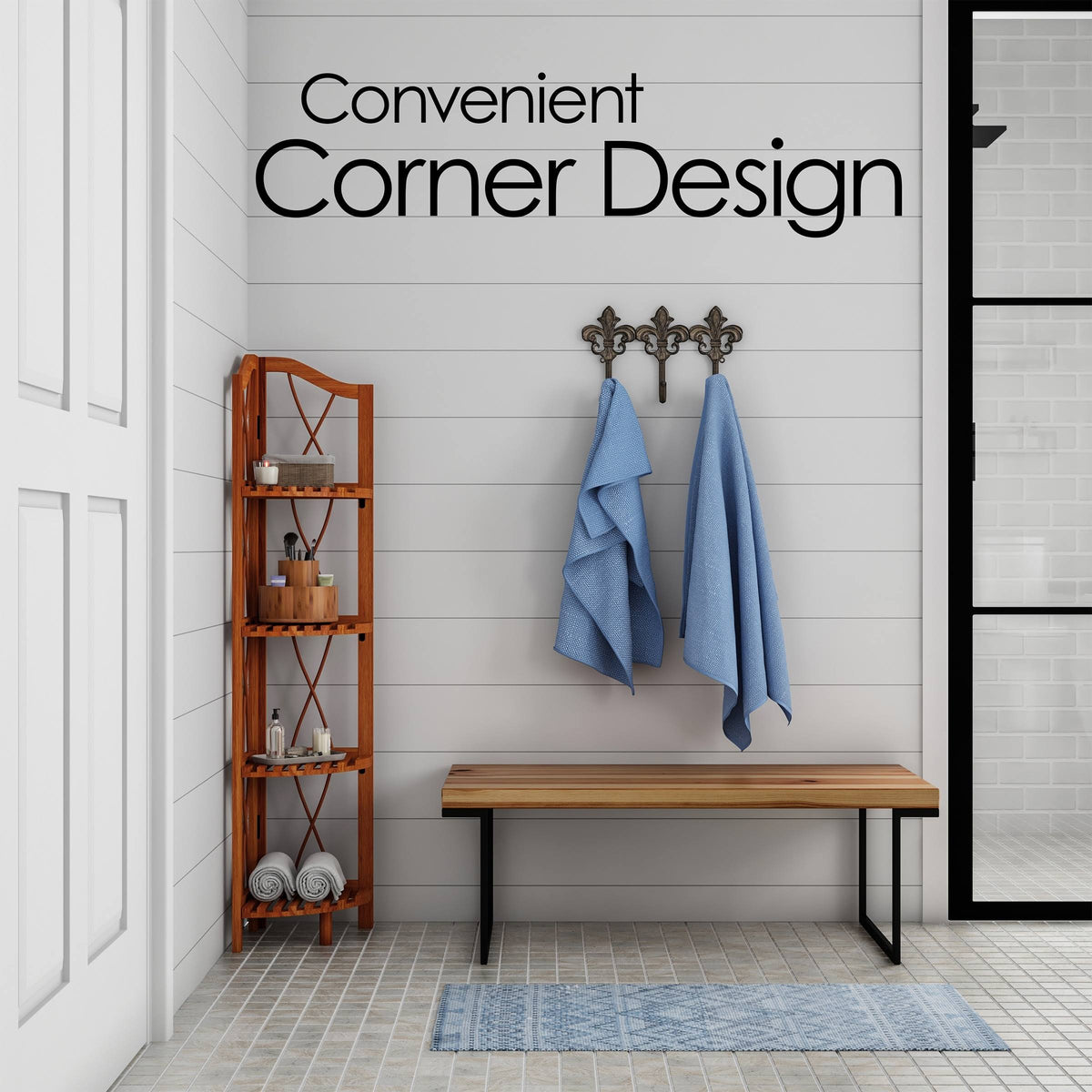 4-Tier Folding Corner Bookcase P8418