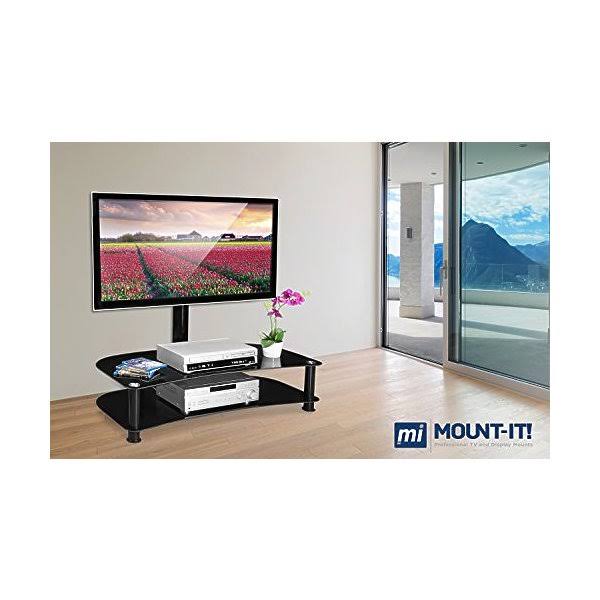 Floor TV Stand with Glass Shelves V5167