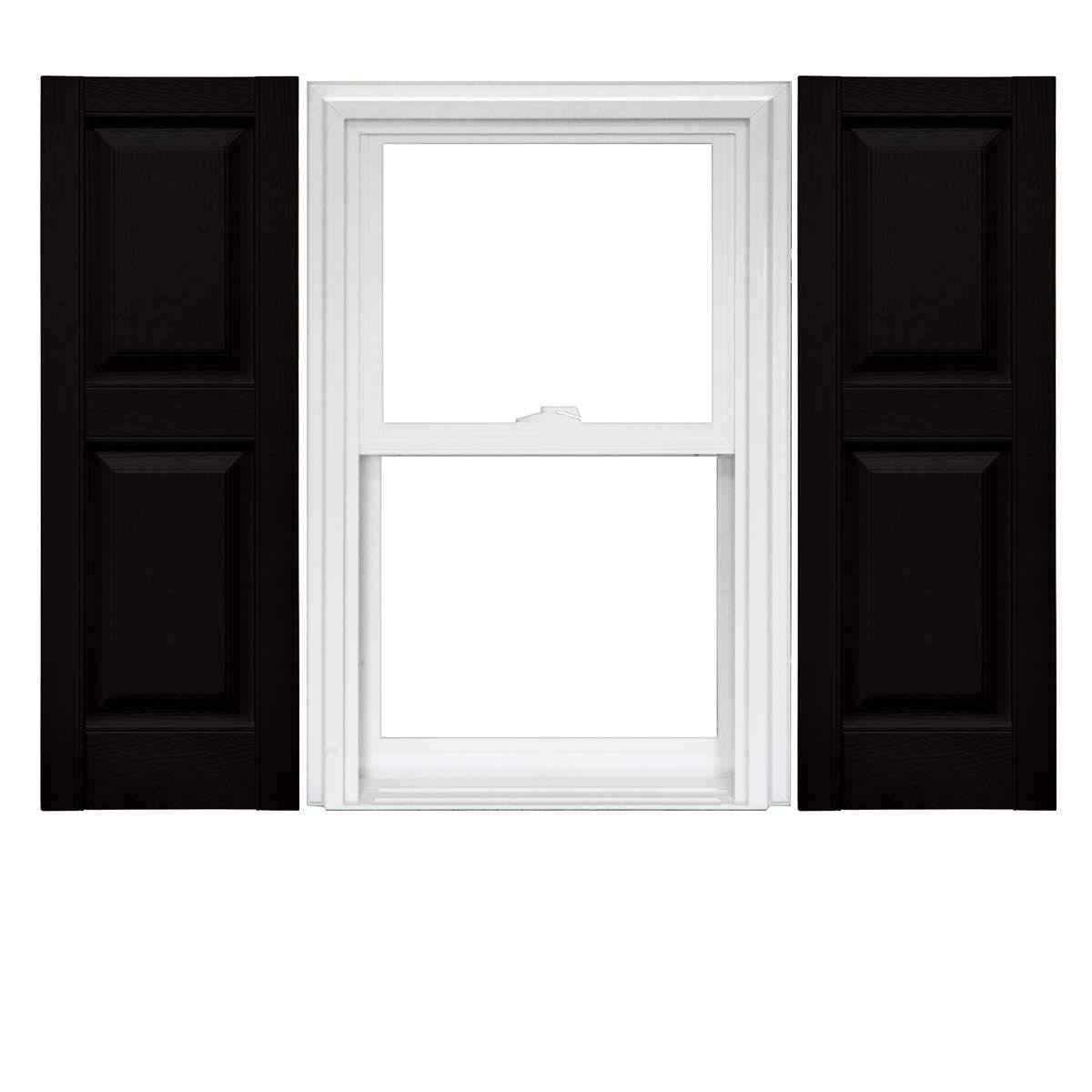 Black Raised Panel Vinyl Shutters 1 Pair 14.75 x 75 F829171