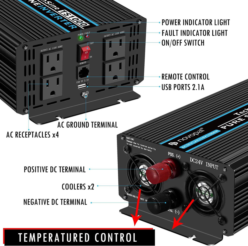 1000 Watt Pure Sine Wave Power Inverter T7191