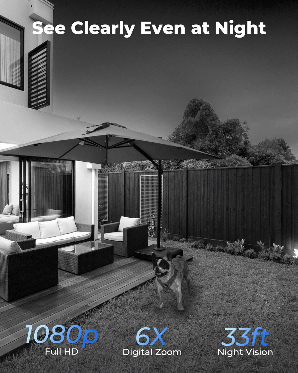 Wire-Free Battery Powered 1080p Solar WiFi Security Camera L6786