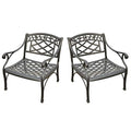 2-Piece Solid-Cast Aluminum Outdoor Conversation Set with 2 Club Chairs - Black C647555