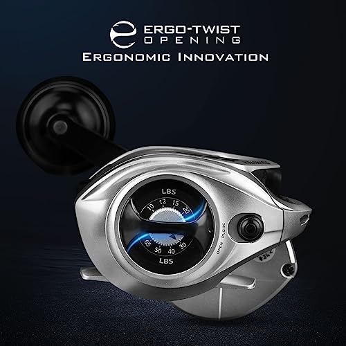 Low Profile Baitcasting Fishing Reel, Graphite Frame, 35 lbs. Drag N182