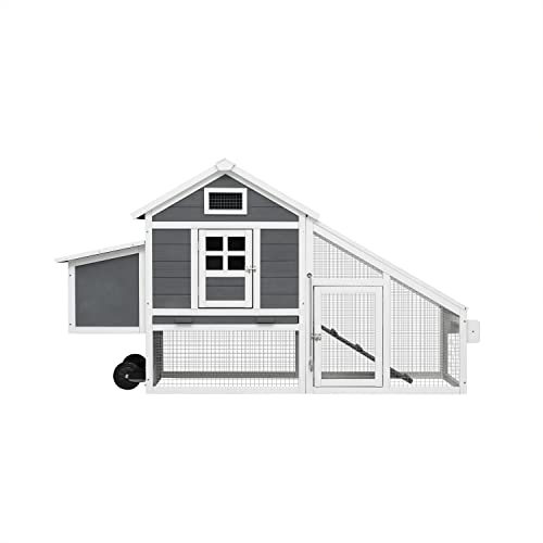 Large Wooden Chicken Coop with Wheels G886