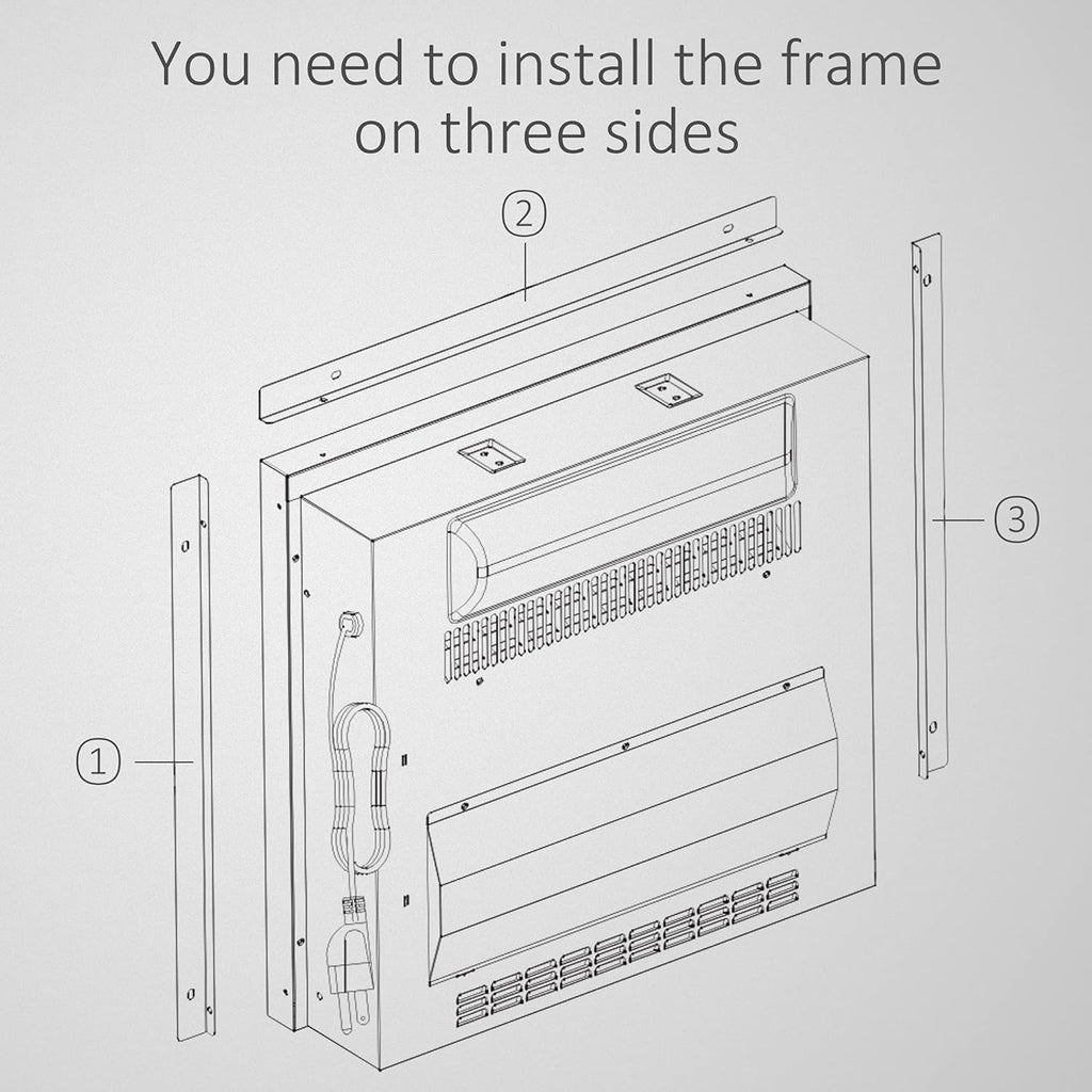 23 Electric Fireplace Insert with Adjustable Brightness, 1400W, Black L312