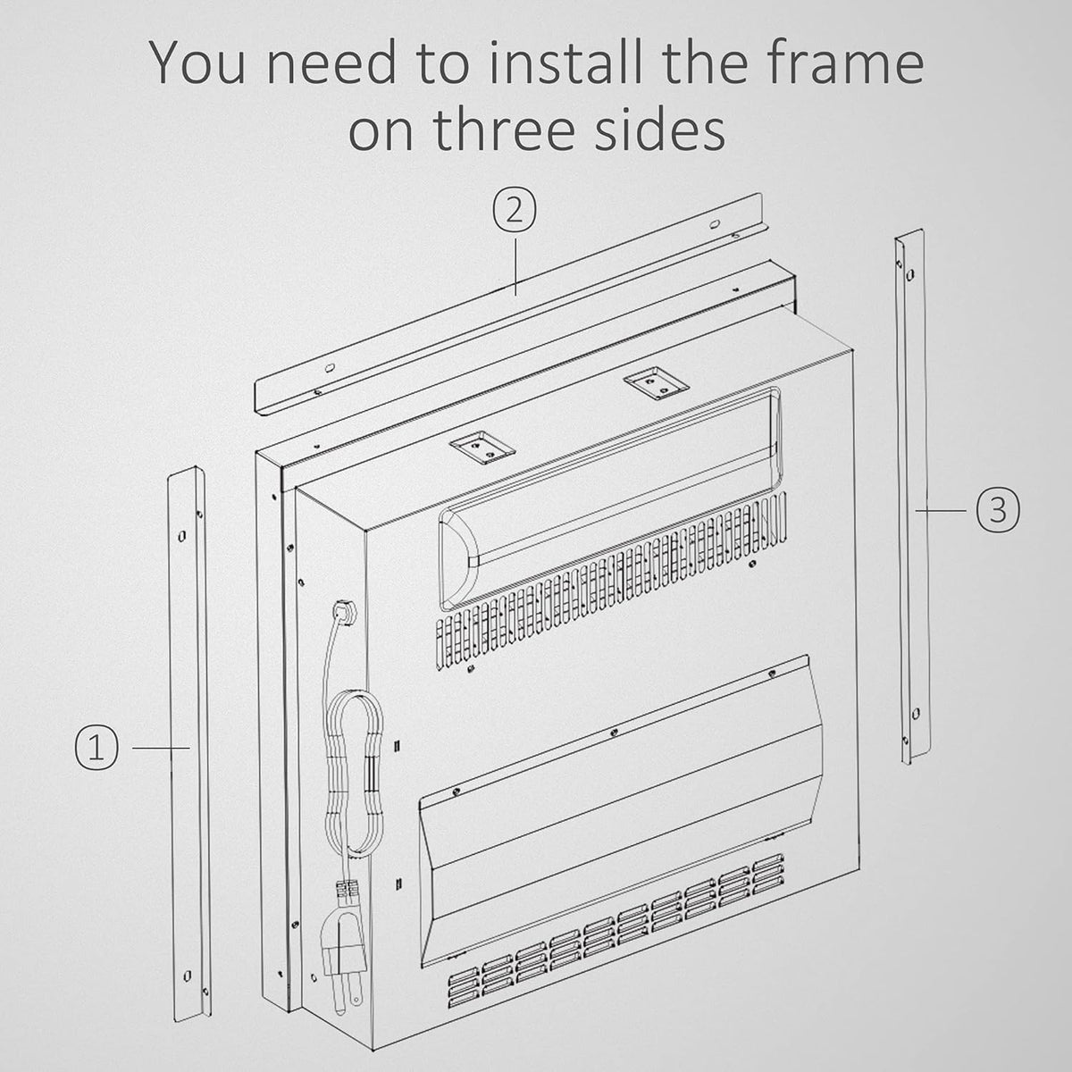 23 Electric Fireplace Insert with Adjustable Brightness, 1400W, Black L312