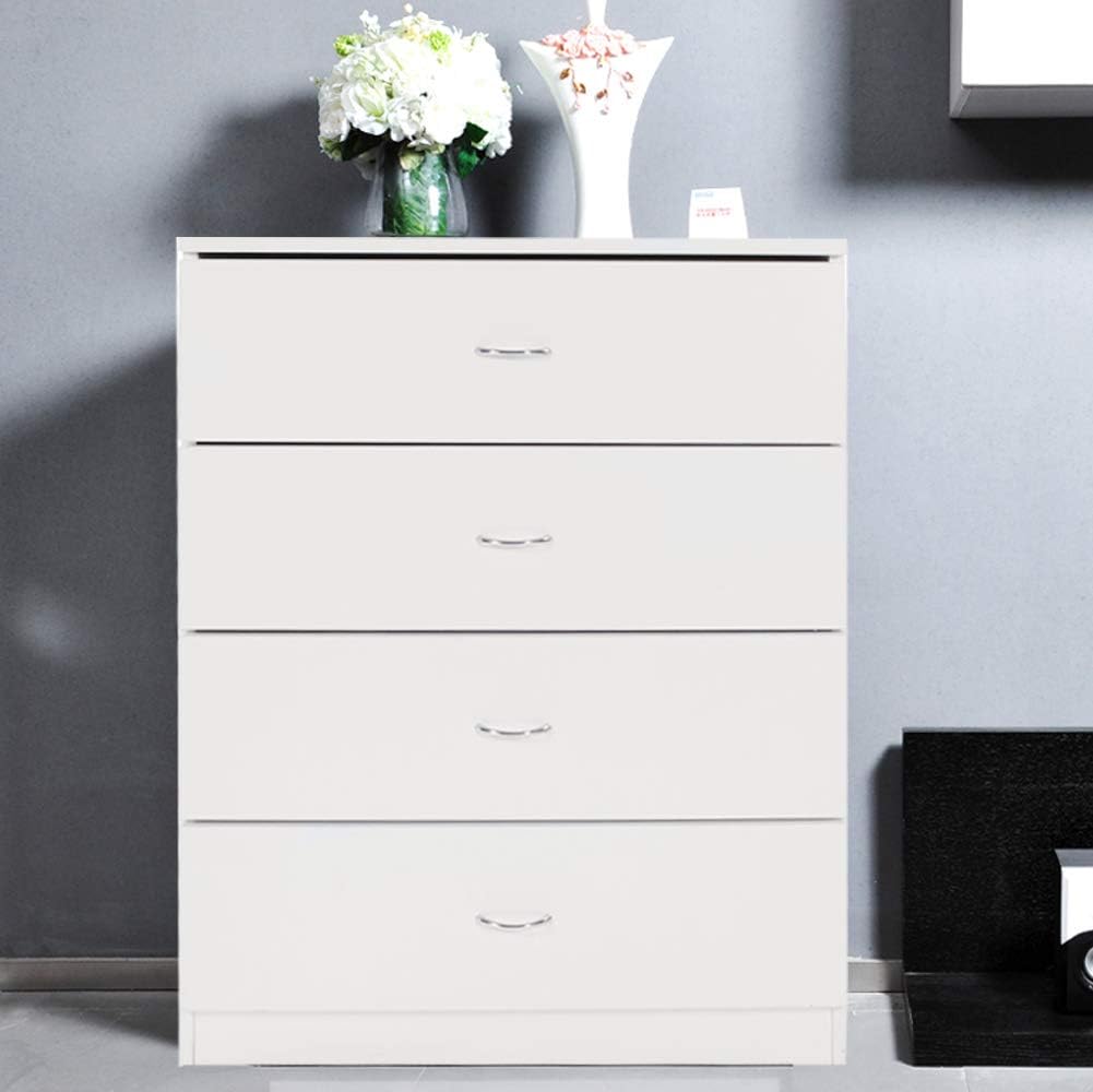 White 4 Drawer Wooden Dresser D760