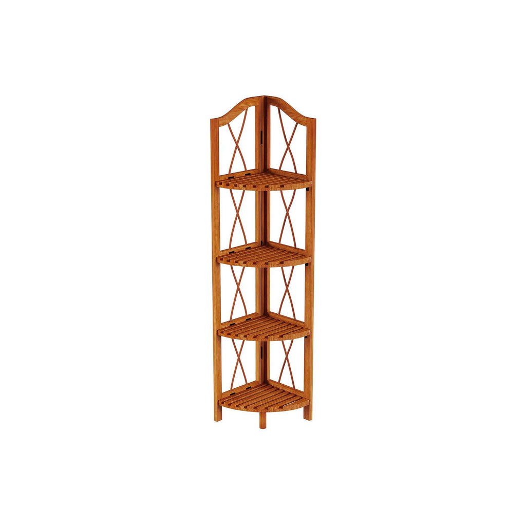 4-Tier Folding Corner Bookcase P8418