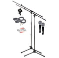 2 Pack Microphone Boom Arm Stand Holder XLR Cable Mic Clip W678847