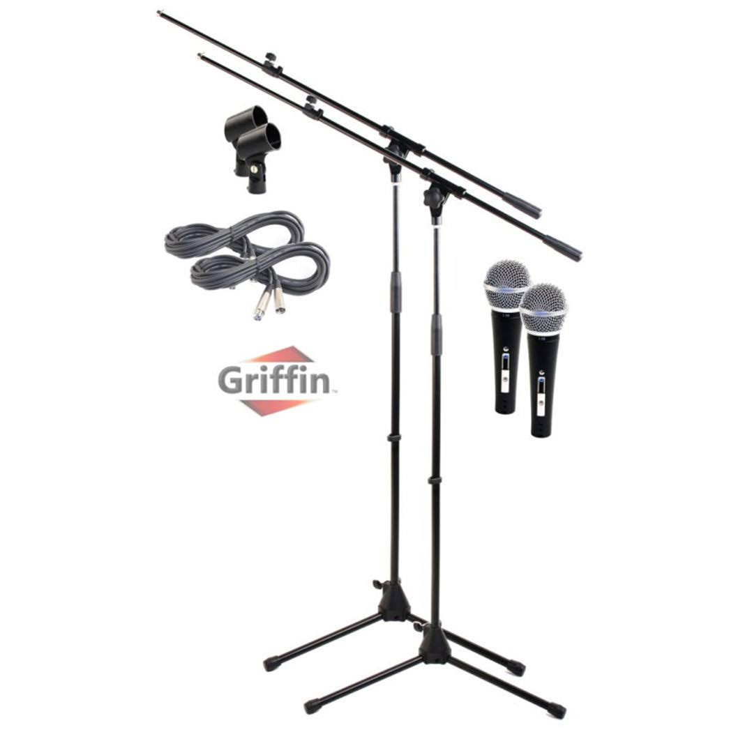 2 Pack Microphone Boom Arm Stand Holder XLR Cable Mic Clip W678847