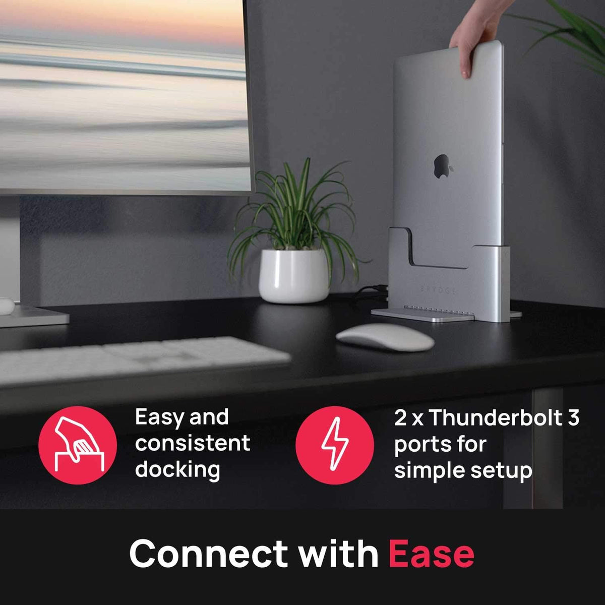 Space-Saving Laptop Stand Vertical Docking Station D66698