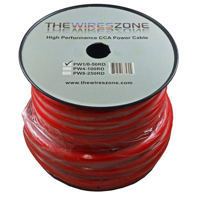 0 Gauge 50 Feet Power/Ground Cable Wire Red D63258